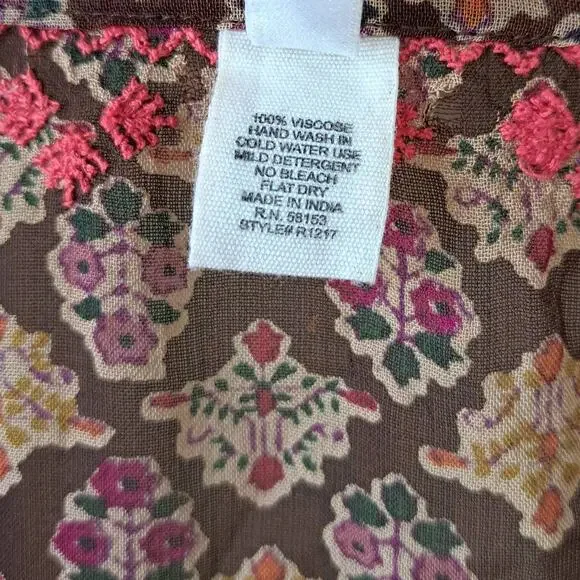 RAGA x Revolve Athena Tunic Mini Dress Embroidered Sheer Fall Floral Size Small - Picture 9 of 12